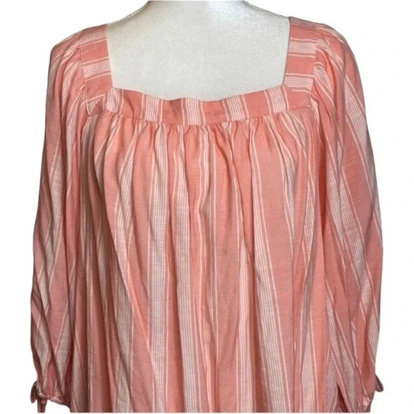 NWT’S. LC Lauren Conrad pink striped flowy top with 3/4 length sleeves. - Picture 2 of 9